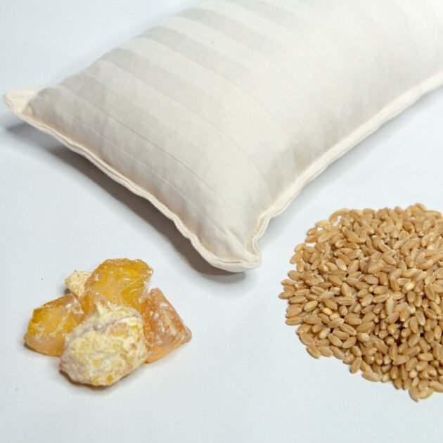 Sherrie Morgan Design, internal ingrediants of each eye pillow, featured here is frankinsence and organic Australian wheat.