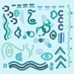 SMD original deisgn creating waves. Abstract sea design. Side view of bow head scarf.