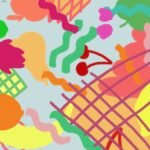 SMD original art. An abstract view of the South Melbourne Fruit market.