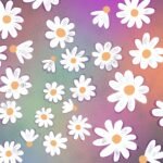 SMD original art 'Oh Daisies', fun white daisy design on a multicoloured base.