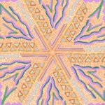 SMD original art 'Under the Sea' colourful peach, purple and green starr seabed