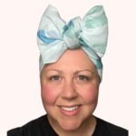 SMD original deisgn creating waves. Abstract sea design. Front view of bow head scarf.