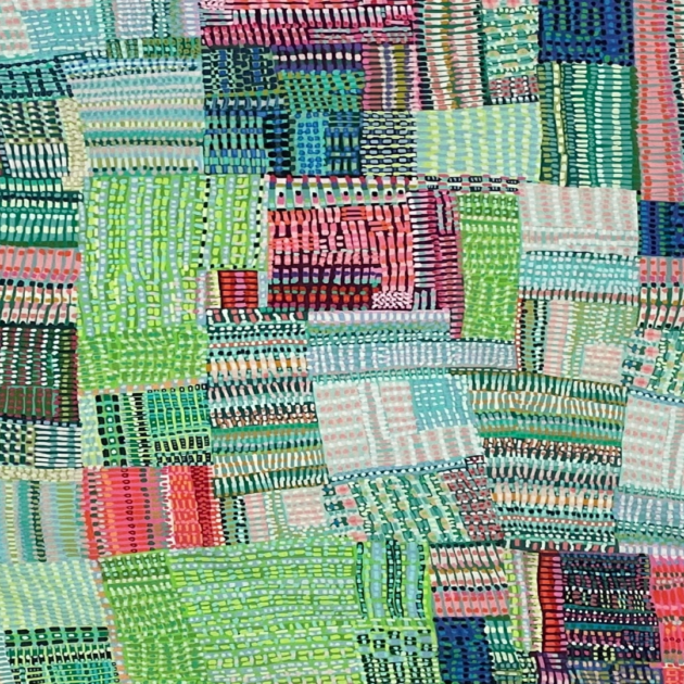 SMD scarf, Miss Moresby green lines design