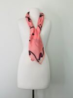 SMD original art 'Hey There', featuring a winking face with red lips on a pink base, displayed as neck scarf
