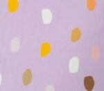 SMD, Lilac base with white, orange and brown coloured spots, close up the Nerida Hansen fabric