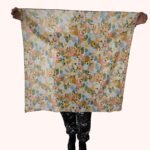 SMD, Pastel floral design, multicoloured, full square scarf displayed